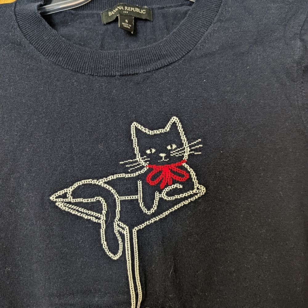 Banana Republic Cat in Martini Glass Sweater